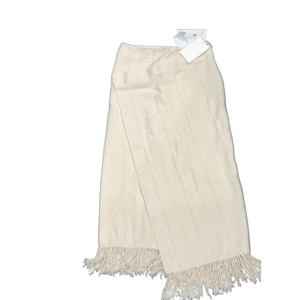 Jil Sander Fringed Wrap-Effect Midi Skirt, Size 36